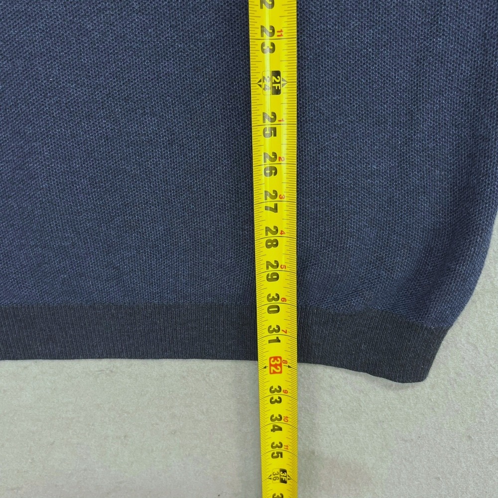 Tommy Bahama Reversible Quarter Zip Pullover Sweater Mens XL Pima Cotton Navy - Picture 5 of 6